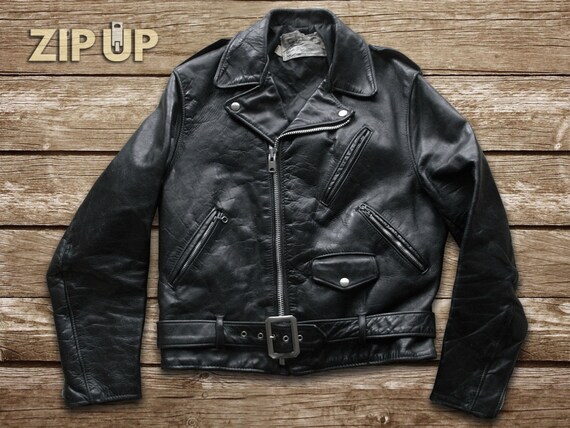 70's thick steerhide motorcycle jacket