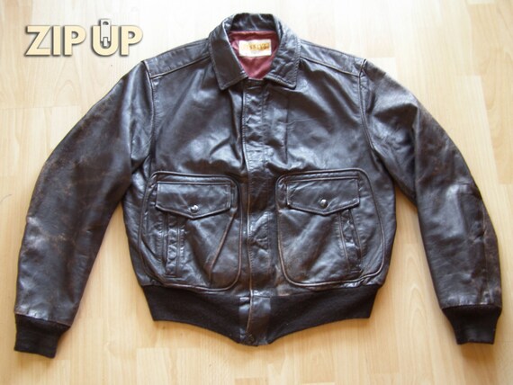 40s/50s steerhide leather civilian A2 flight jacke