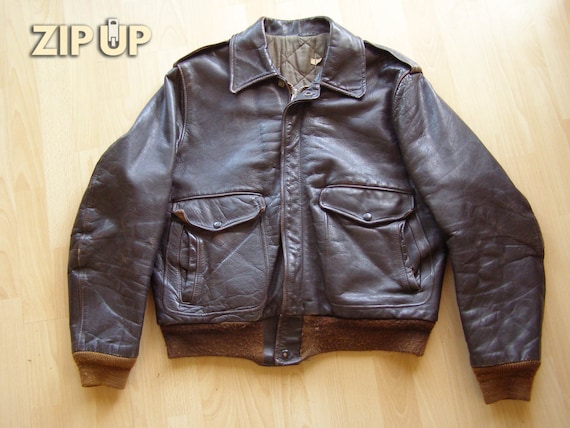50s/60s steerhide leather 674 flight jacket