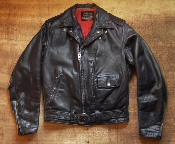60s Sears Oakbrook D-pocket motorcycle jacket Sz (