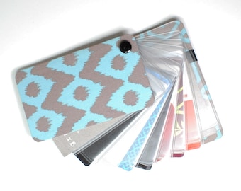 Blue and White Fabric Credit Card Wallet | Slim Card Holder Fan