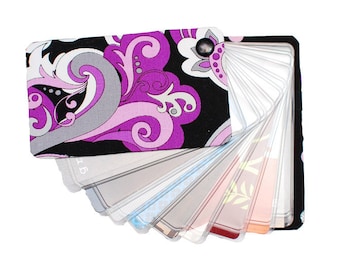 Fabric Card Organizer • Compact Credit Card Holder, Unique Pattern Wallet