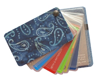 Blue Paisley Credit Card Holder – Front Pocket Wallet, Gal Gadot Inspired