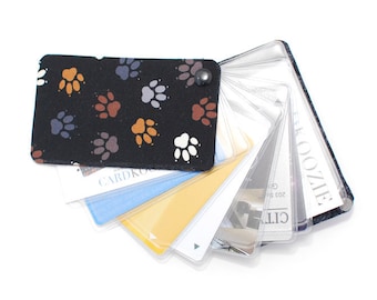 Paw Print Business Card Holder, Fabric Organizer, Dog Lover Gift
