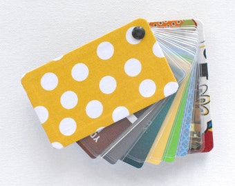 Yellow Polka Dot Card Holder - Mustard Dot by graydogg