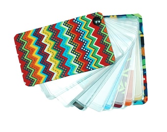 Chevron Card Holder Wallet | Slim Credit Card Organizer, Elastic Closure | Remix by Graydogg