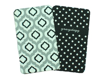 Designer Fabric Credit Card Wallet| Credit Card Case| Womens Credit Card Holder,| Graydogg Card Holder| Garden Lattice Gray