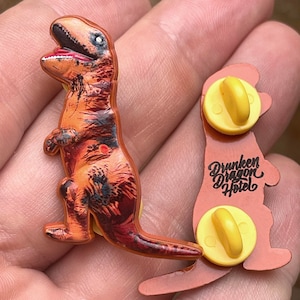 3D &quot;Inflatable&quot; T-Rex Dinosaur Costume Enamel Pin