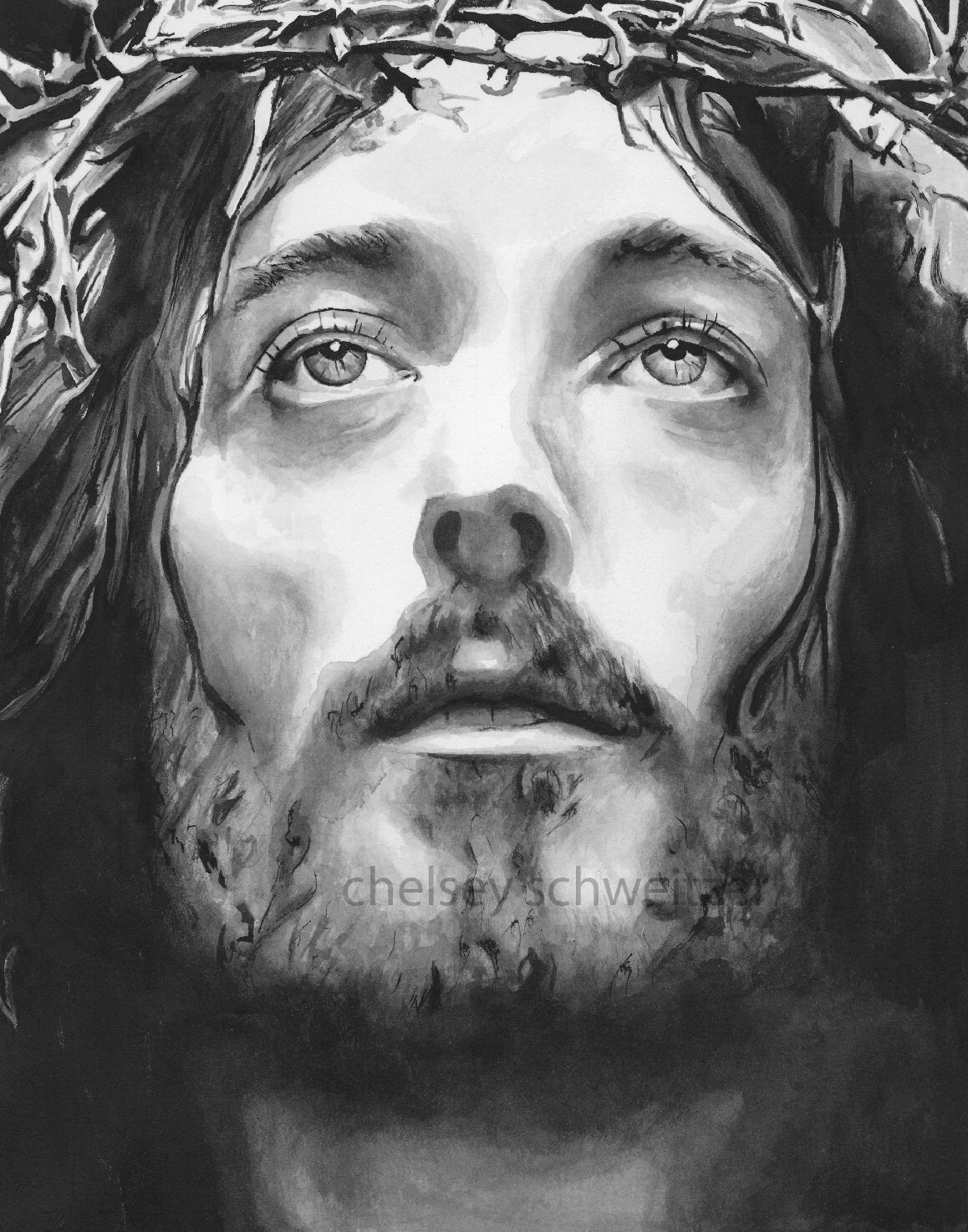 Jesus Wall Art Jesus Head Painting Christian Wall Art Jesus - Etsy