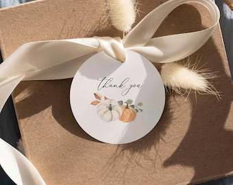 Pumpkin Thank you Tags Favor Tags printable, Wedding Thank you tags, Baby Shower Fall bridal shower Tags Thank you Stickers, Gift bag tags