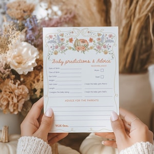 Pompoenbabyshowerspel: herfstvoorspellingen en advieskaarten (afdrukbaar)