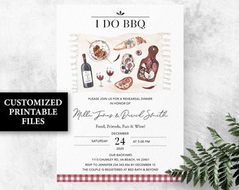 I Do Bbq Rehearsal Dinner Invitation I Do Bbq Invitation Etsy