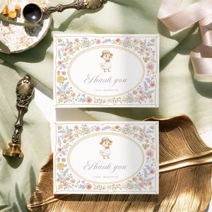 Remerciement floral d'oie pour une fête de naissance avec une oie, carte de remerciement pour l'anniversaire d'une oie