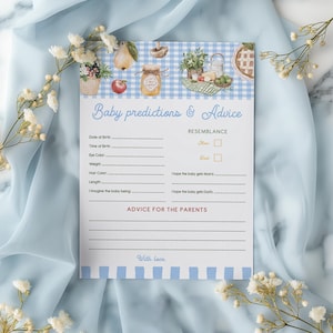 Farmers Market Baby Shower Game: Predictions & Advice Card (PDF Download)