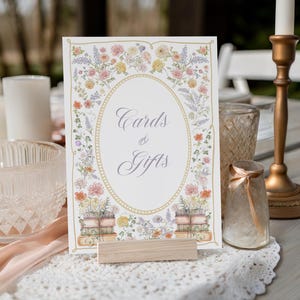 Karten & Geschenke Zeichen Baby-Dusche-Tischzeichen, Mädchen Blumen-Party-Dekor, Storybook Geburtstagsdekor, Neues Kapitel Brautdusche Zeichen