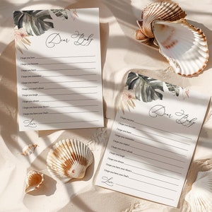 Tropische babywenskaart meisje palmblad lente zomer boho babyshowerspelletjes, Babywensen