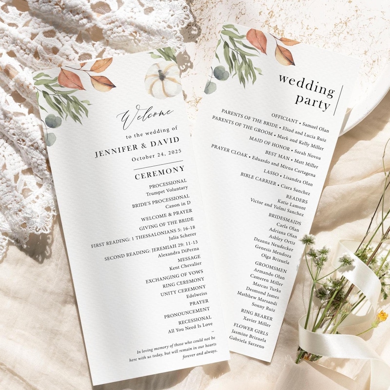 Fall Wedding Program - Etsy