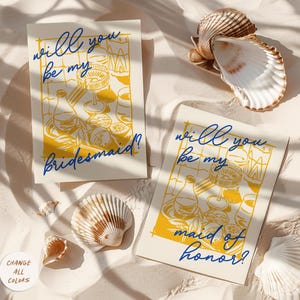 Tarjeta de propuesta de dama de honor con limón, ilustrada, dibujada a mano, ¿Quieres ser mi dama de honor?, Dolce vita, tarjetas de dama de honor estilo italiano con cítricos