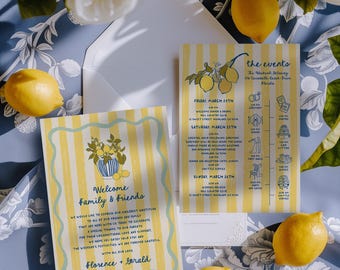Italian Wedding Timeline, Welcome Bag Letter: Lemon Citrus Program, Order Of Events Itinerary Template