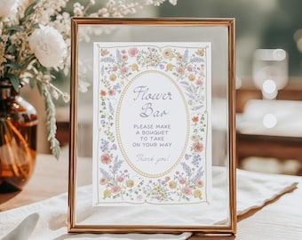 Flower bar sign Floral baby shower sign Baby in Bloom shower decor, Spring Love in bloom Bridal shower sign Table decoration