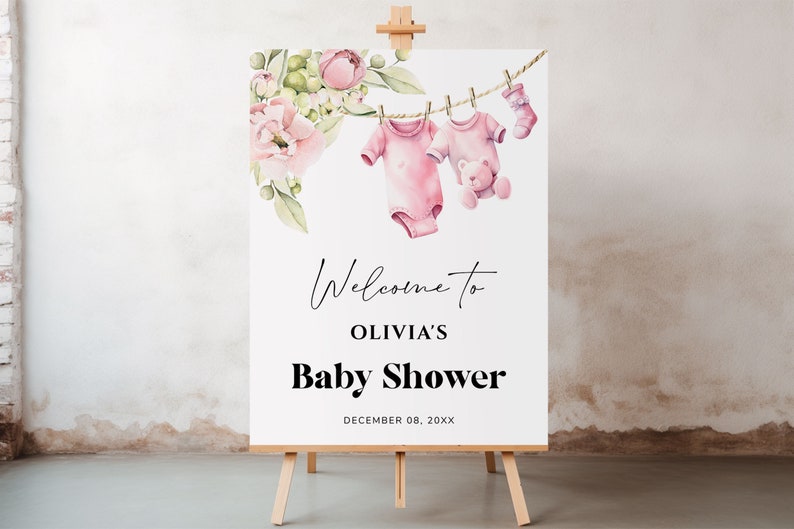 Baby Wishes Card Girl Baby Shower Game Pink Baby Clothes Baby Shower