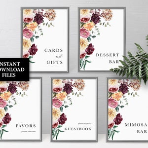 Floral Dessert Bar Sign Baby Shower Dessert Sign Printable | Etsy
