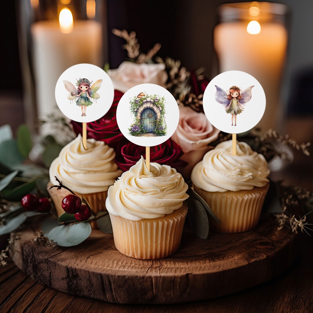 Fairy Cupcake Toppers Enchanted Forest Fairy Baby Shower Decorations ...