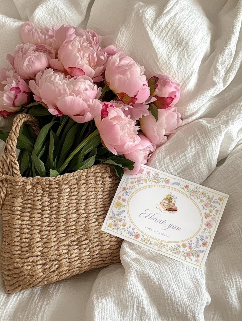 New chapter Bridal Shower invitation, Floral Storybook invite, Spring summer Pastel Wildflower invite image 6