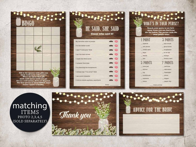 Rustic Bridal Shower Invitation Printable Babys Breath Invite - Etsy ...