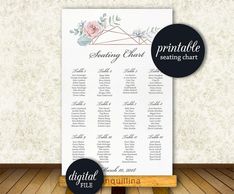 Wedding Program Printable Pink dusty blue floral Wedding Ceremony Program card Printable Program Wedding Schedule