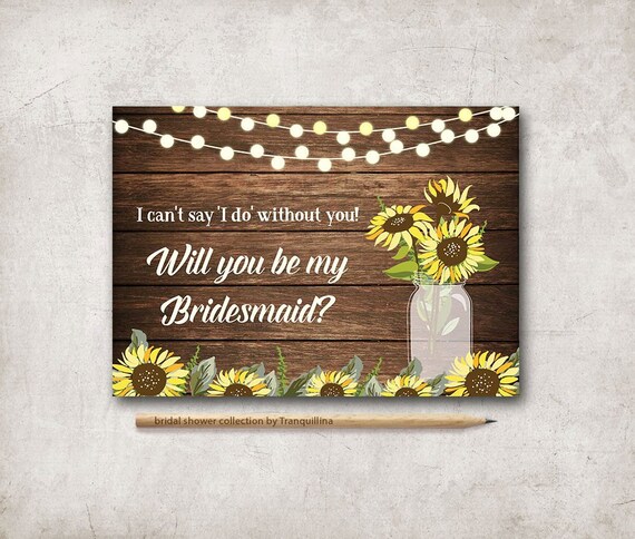 rustic will you be my bridesmaid