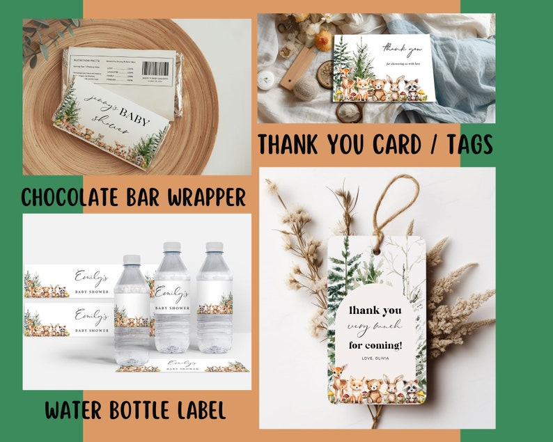 Winter Woodland Baby Shower Invitation Girl or Boy Woodland Animals