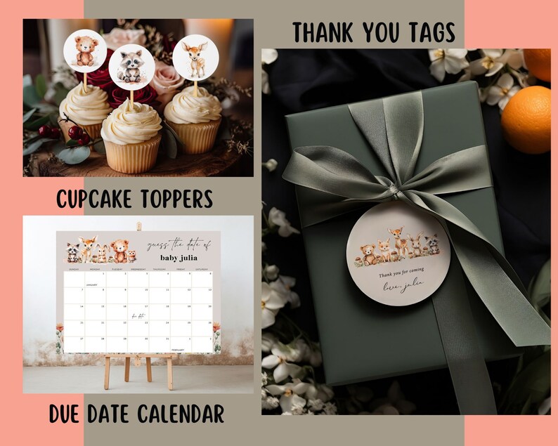 Mommy or Daddy Game Girl Woodland Baby Shower Game Forest Animals Guess