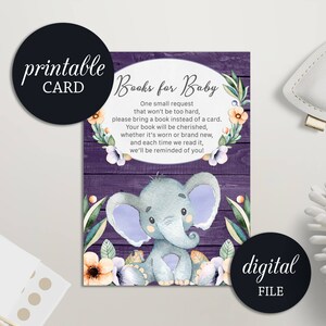 Elephant Diaper Raffle Card Printable Rustic Girl Jungle | Etsy
