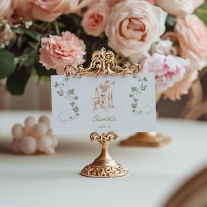 Tarjetas de nombre para bodas, etiquetas de comida escritas a mano, tarjetas de buffet dibujadas a mano, decoración de despedida de soltera, tarjetas de lugar para bodas con hiedra en el jardín botánico