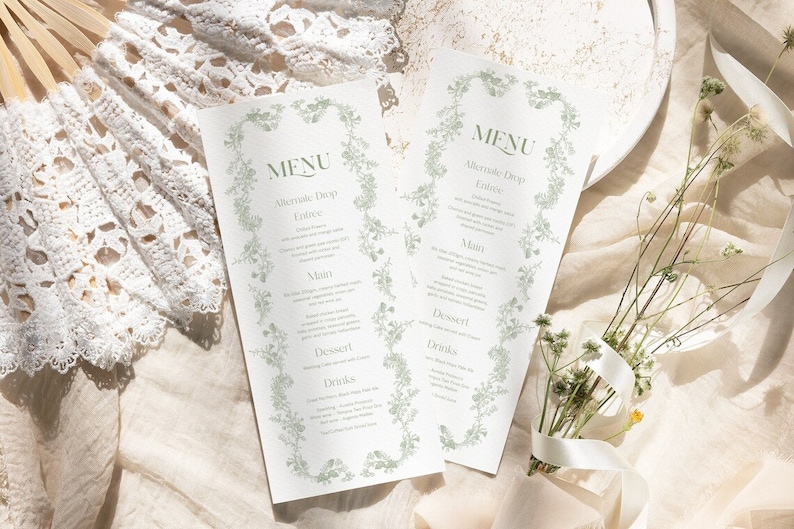 Menu Sign Green Sage Green Toile Food Sign, Chinoiserie Table Decor (printable) - Etsy