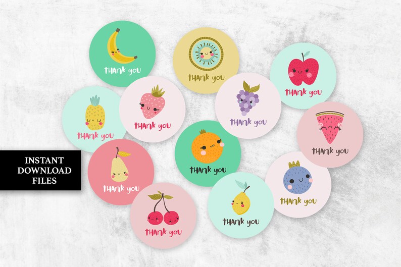 Fruit Cupcake Toppers Tutti Frutti Birthday Decoration Favor Etsy