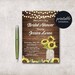 Sunflower Bridal Shower Invitation, Rustic Bridal Shower invitations printable mason jar floral country summer fall Bridal Shower Invites 