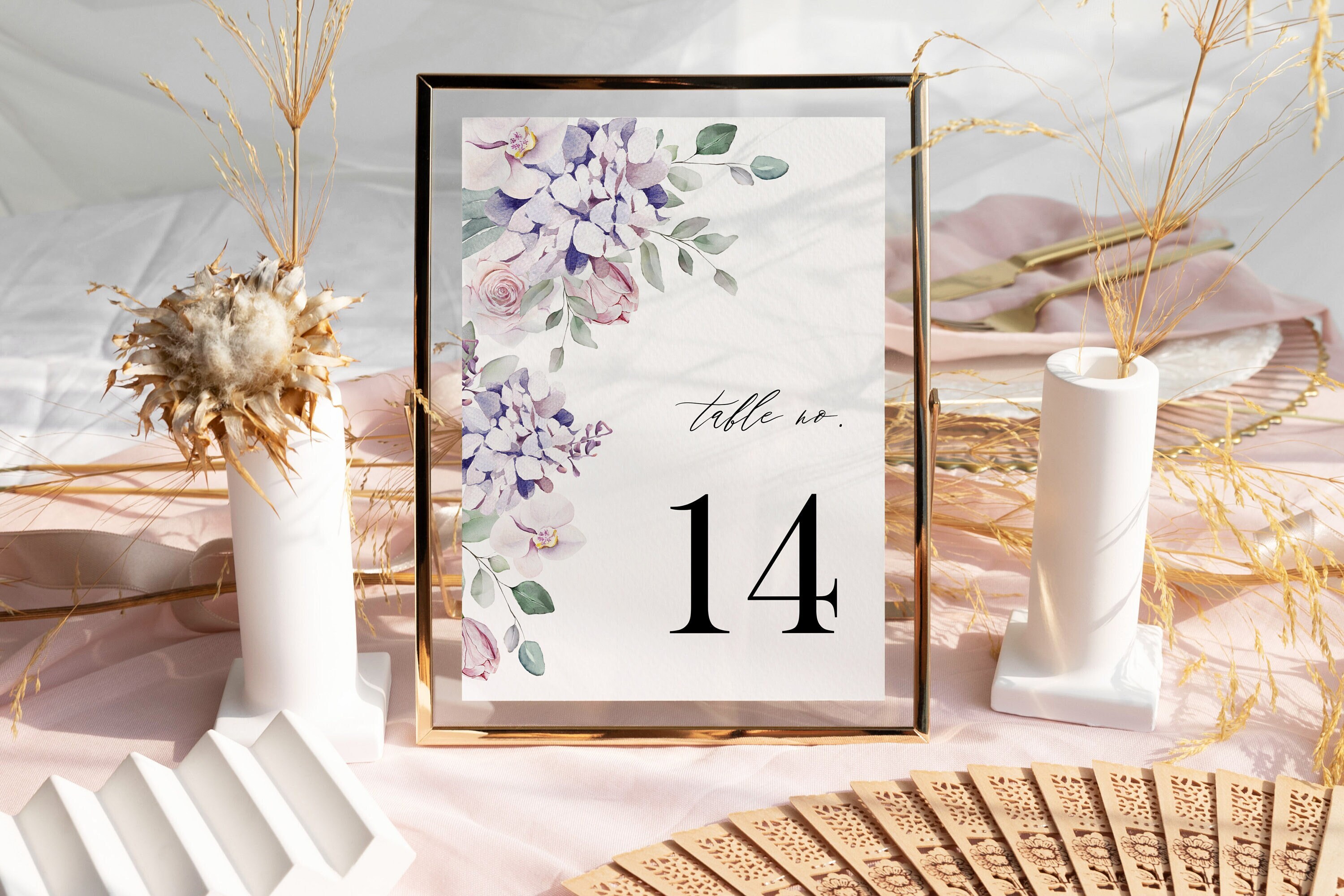 Purple floral wedding Table Numbers lilac lavender wedding table decor Purple flowers party decoration