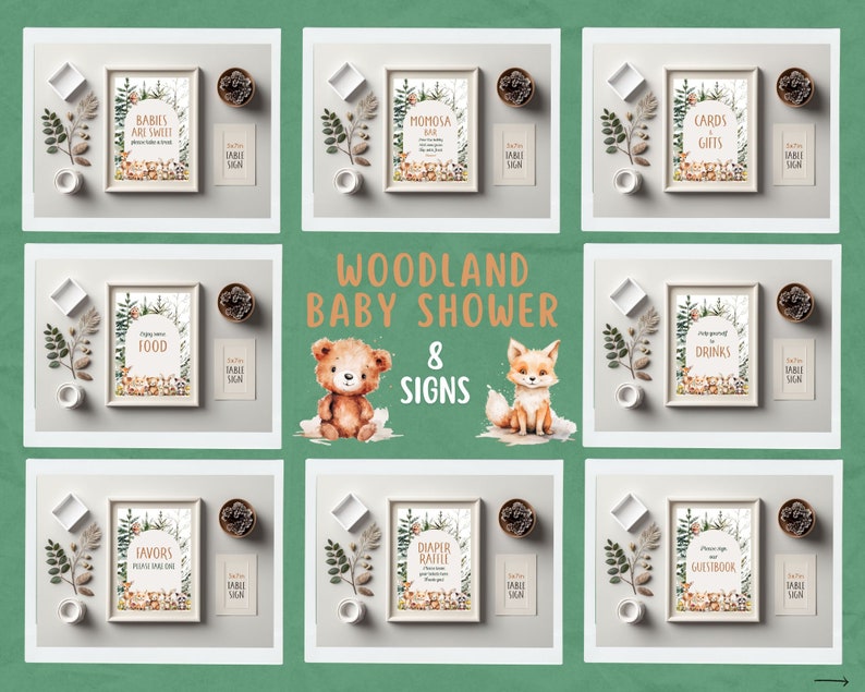 Winter Woodland Baby Shower Invitation Girl or Boy Woodland Animals