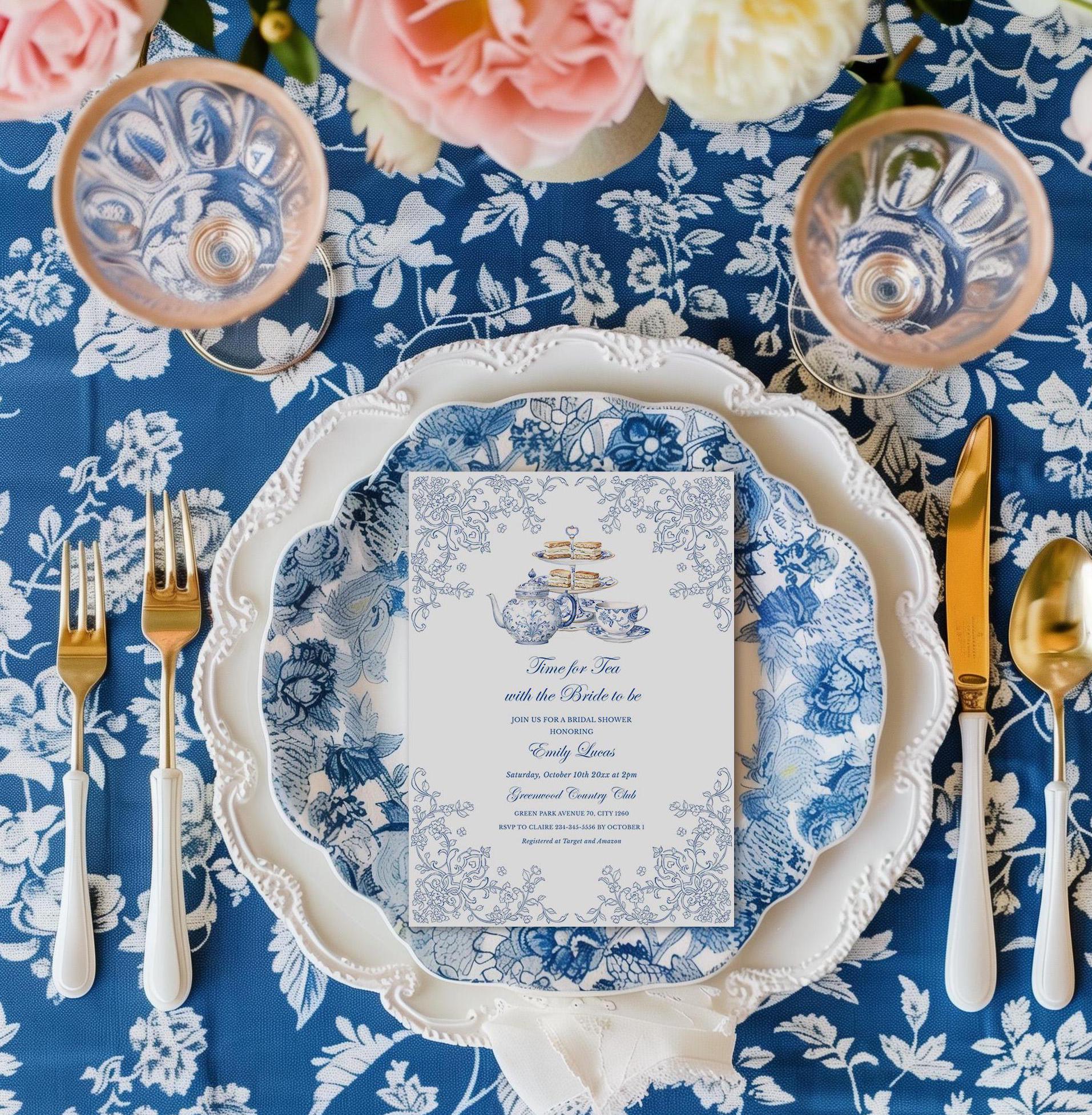 Tea party Bridal Shower Invitation