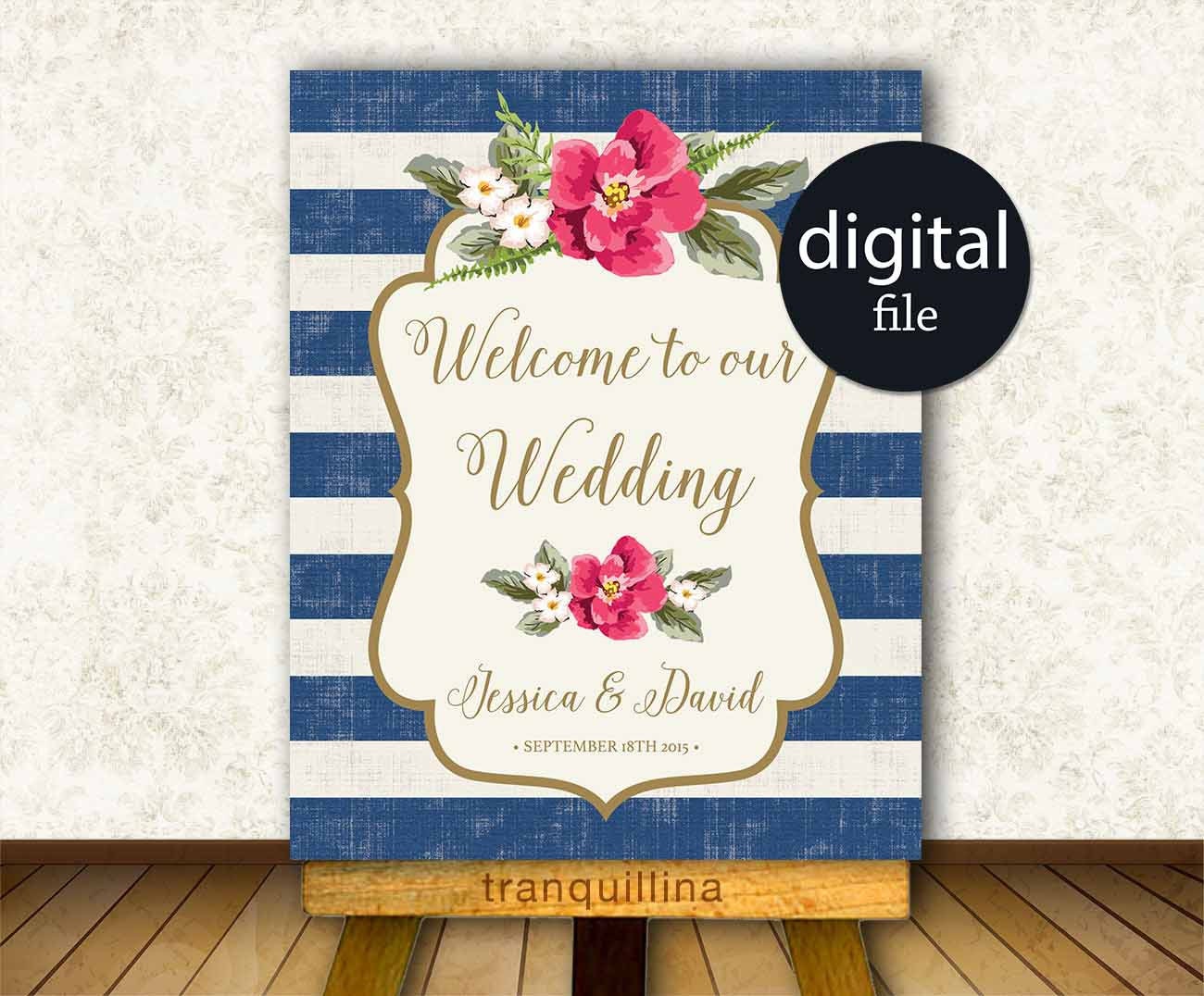 Welcome Sign Printable Nautical Wedding Welcome Sign Spring Etsy