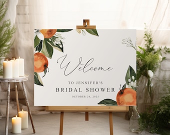 Citrus bridal shower welcome sign template, Oranges welcome sign bridal shower sign Printable Citrus welcome sign decoration