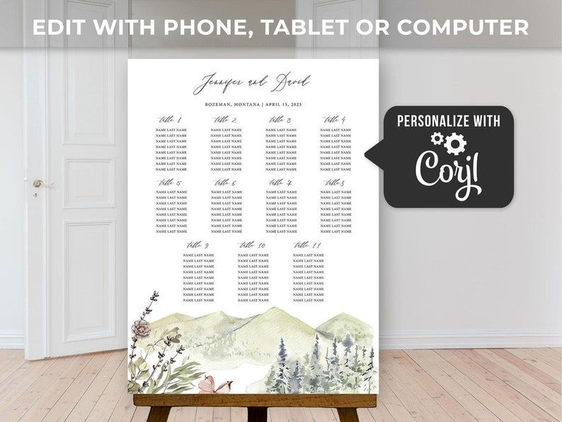 outdoor table decor forest wildflower rustic wedding signage Mountain dessert sign printable wedding Dessert Bar Sign