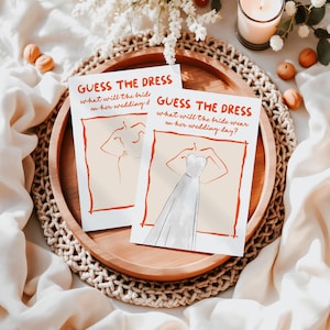 Guess the Dress bridal shower game, Bachelorette party game, Summer Hens party game Sketch the dress game