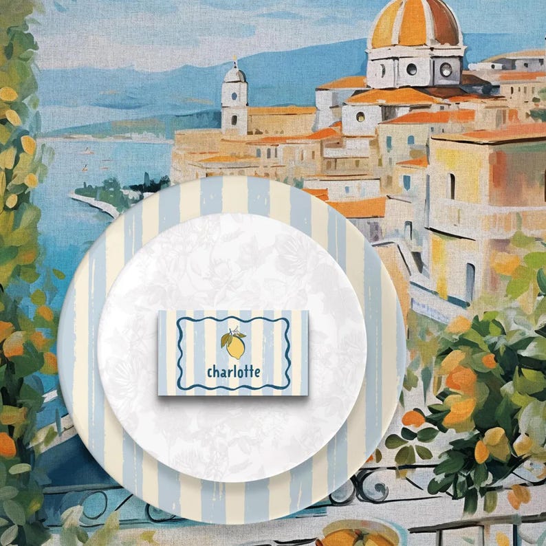 Suite de faire-part de mariage citron méditerranéen : thème italien de ...