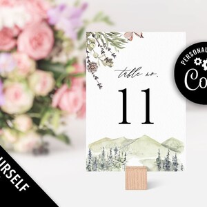 Mountain wedding invitation woodland wedding invite printable, 2024 boho wildflower wedding invitation template image 8