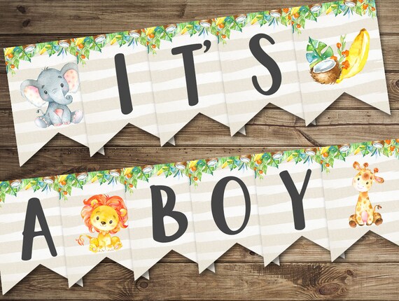 Banner It S A Boy Baby Shower Banner Printable Baby Etsy