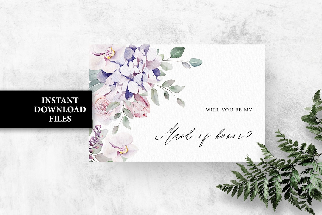 Maid Of Honor Printables Lavender