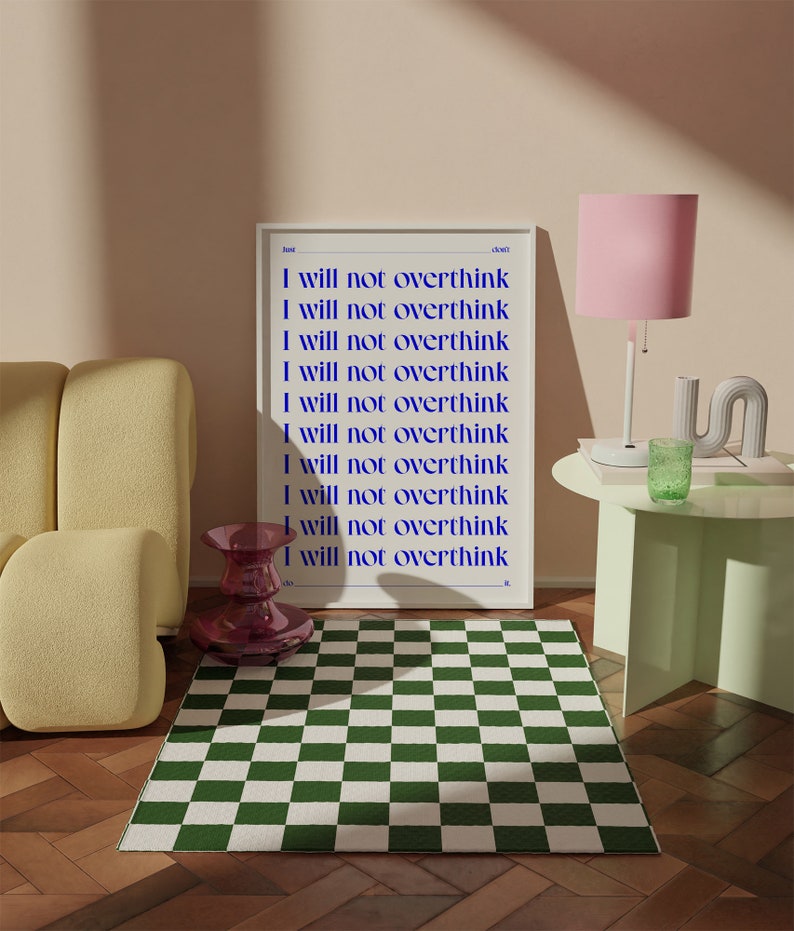 overthinking mantra wall art funny sayings poster printable overthinker quote wall print gift for friend digital download eclectic poster image 3